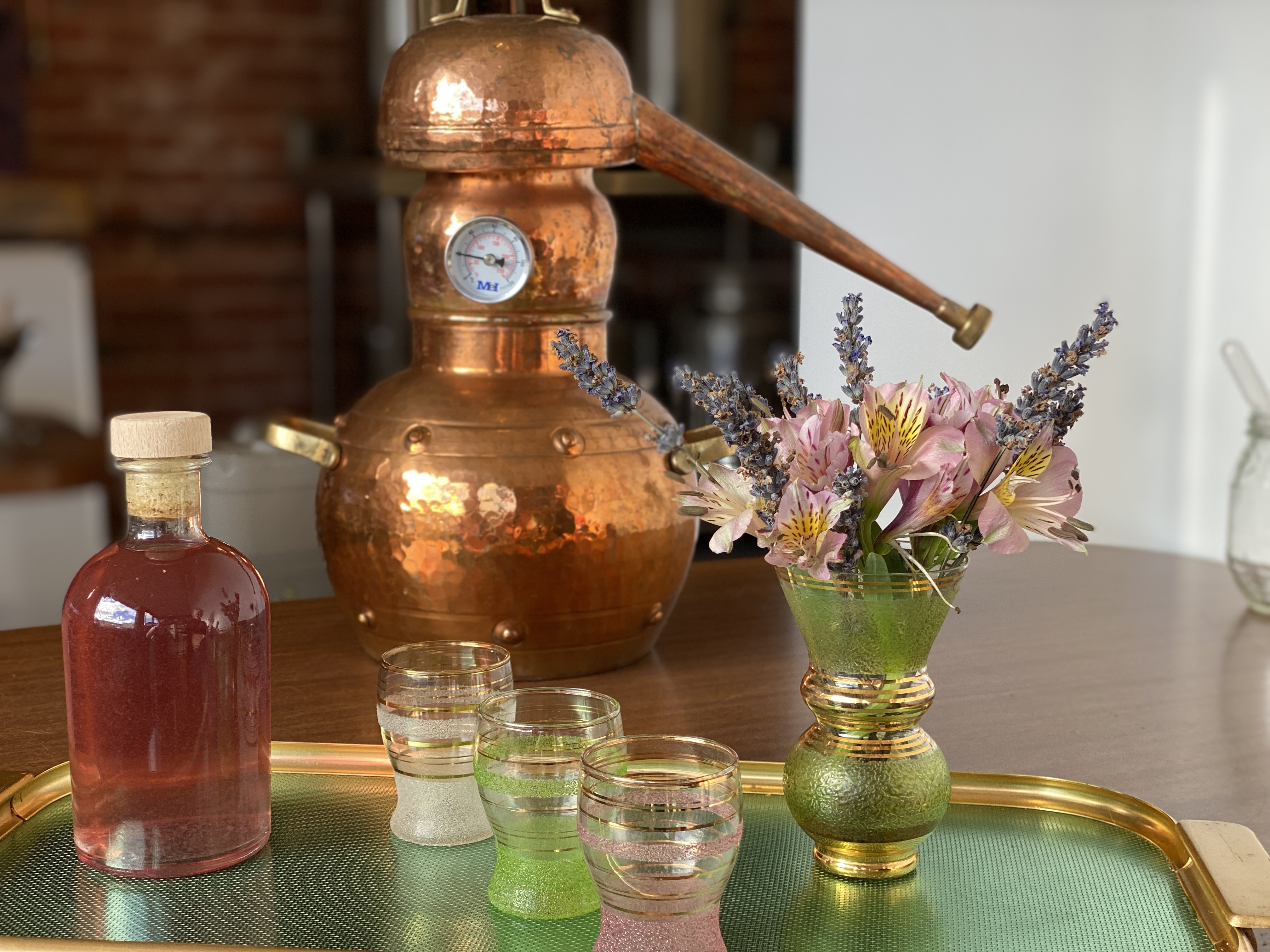 A  pinot noir infused gin. The product of a recent Distill Your Own workshop