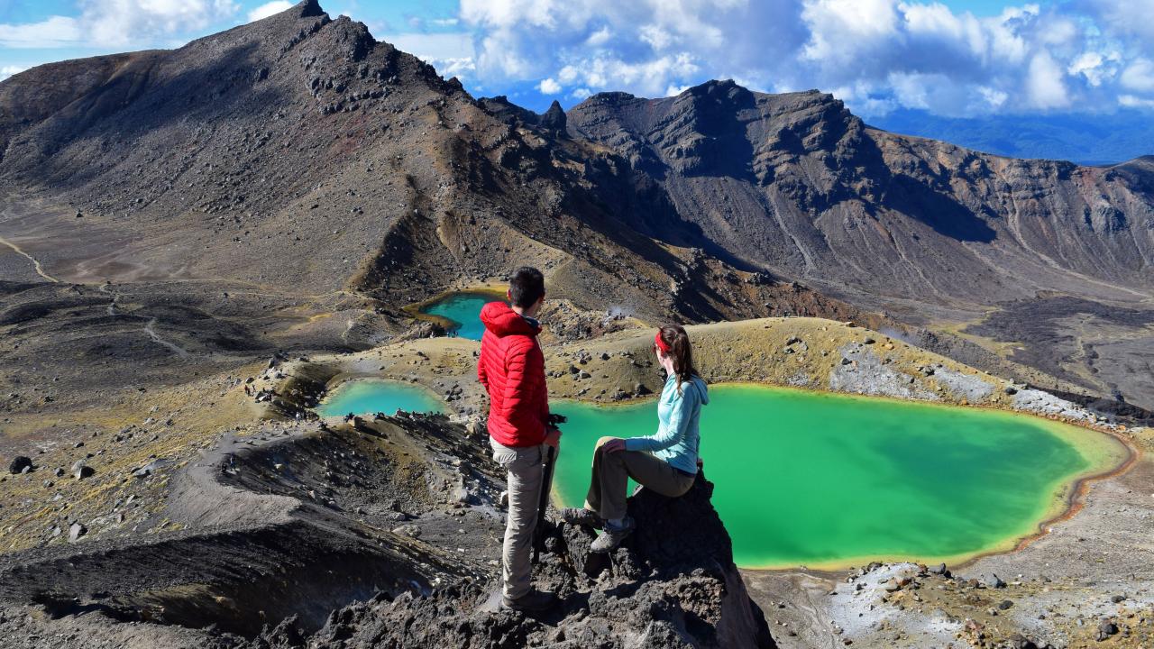 Crater lakes on the Tongariro Alpine Crossing. 
