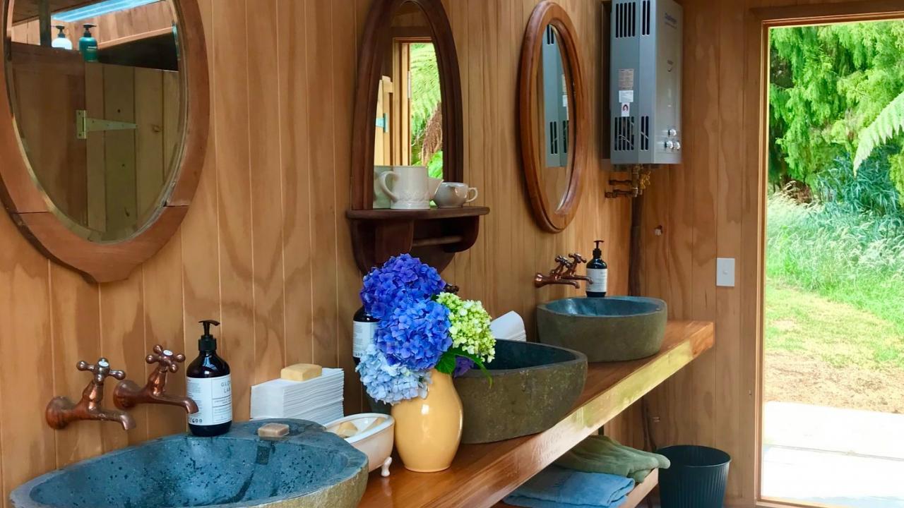 Modern bathroom facilities.