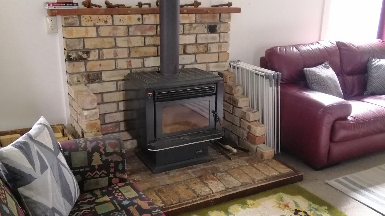 Fireplace to heat the living area