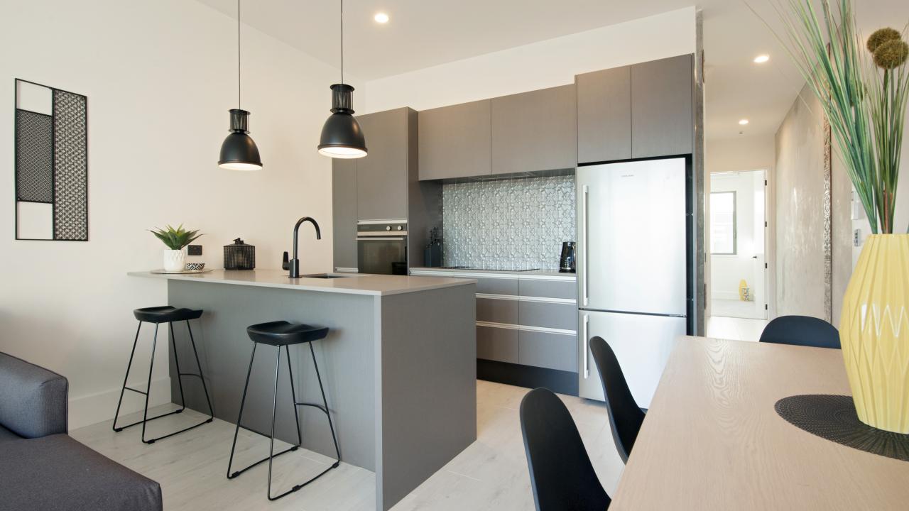 Fully-equipped modern designer kitchen

