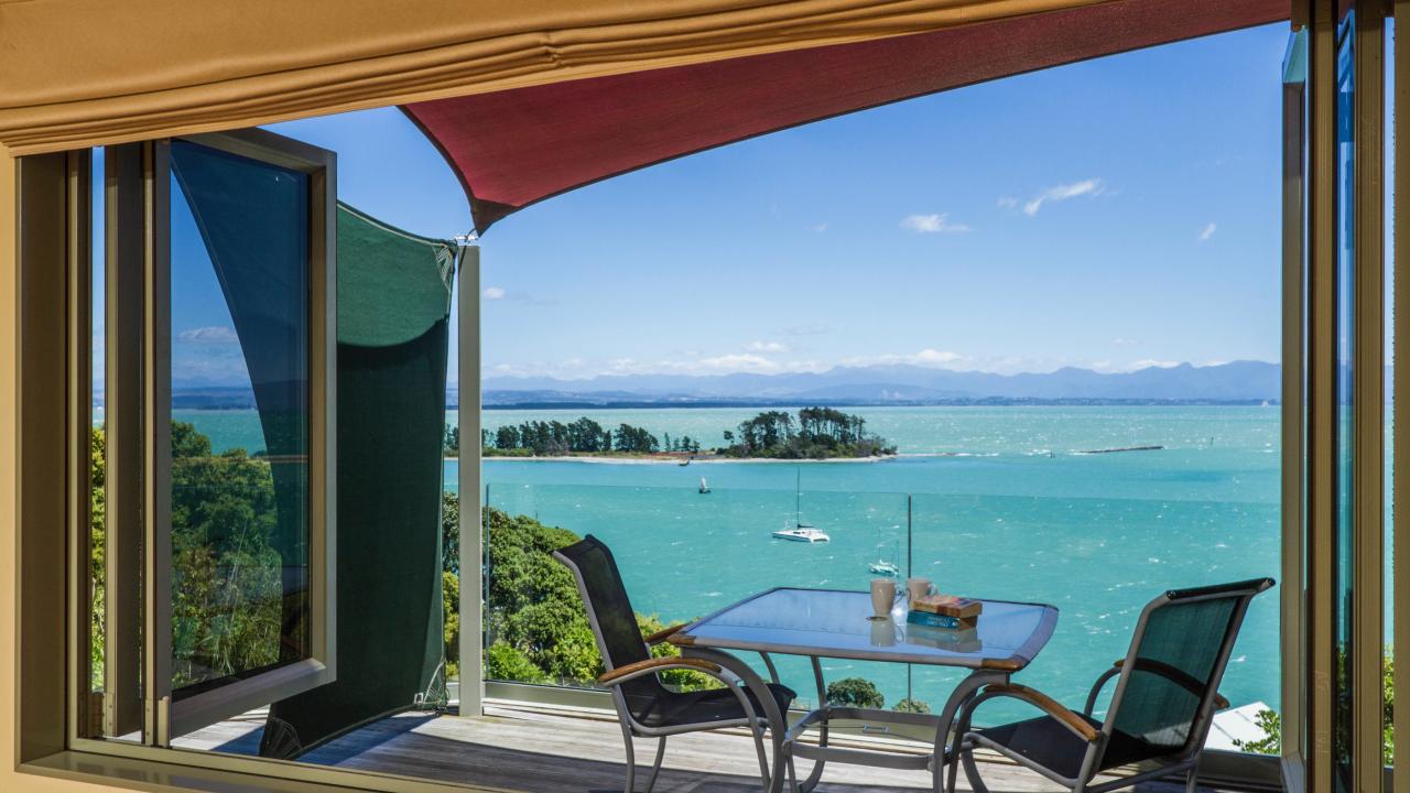 Stunning outlook from your outdoor dining balcony
