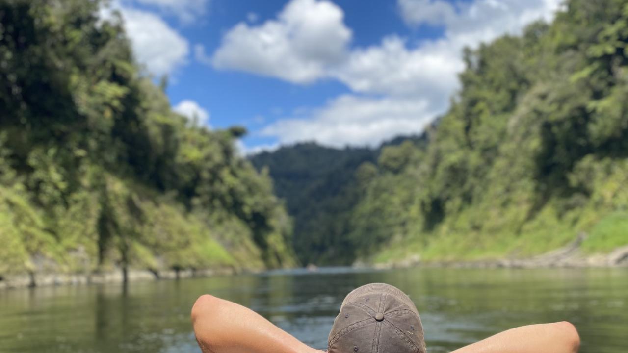 The benefit of travelling downstream is a chance to kick back and relax when you're not in a hurry