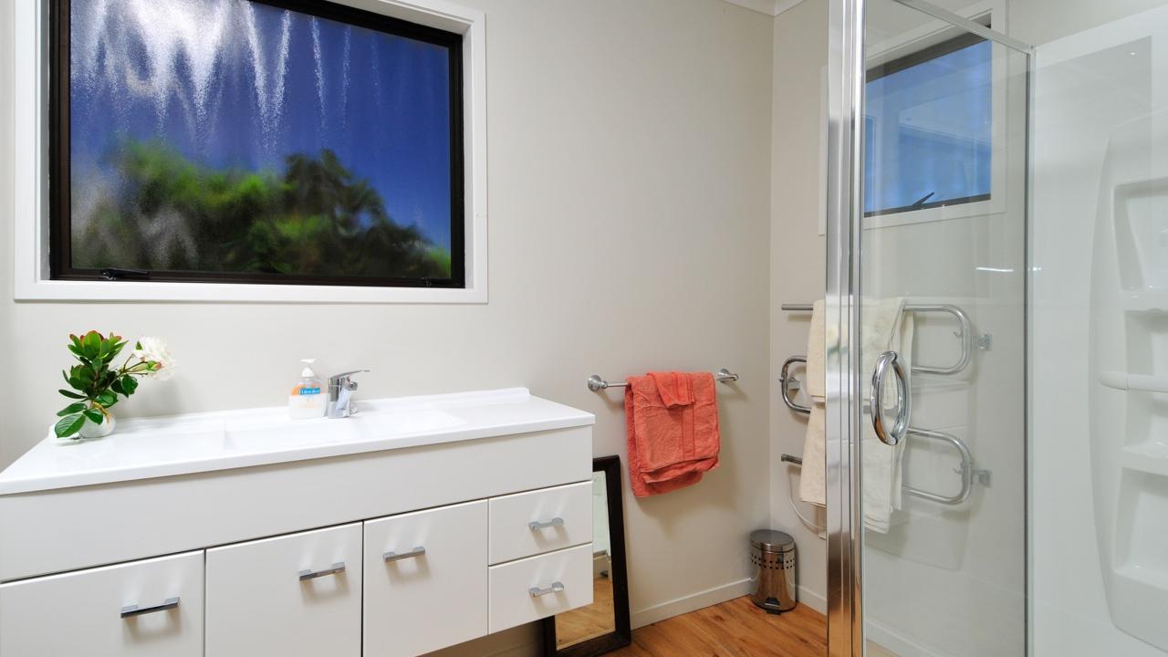 Upstairs bathroom with Shower & Vanity, Separate Toilet