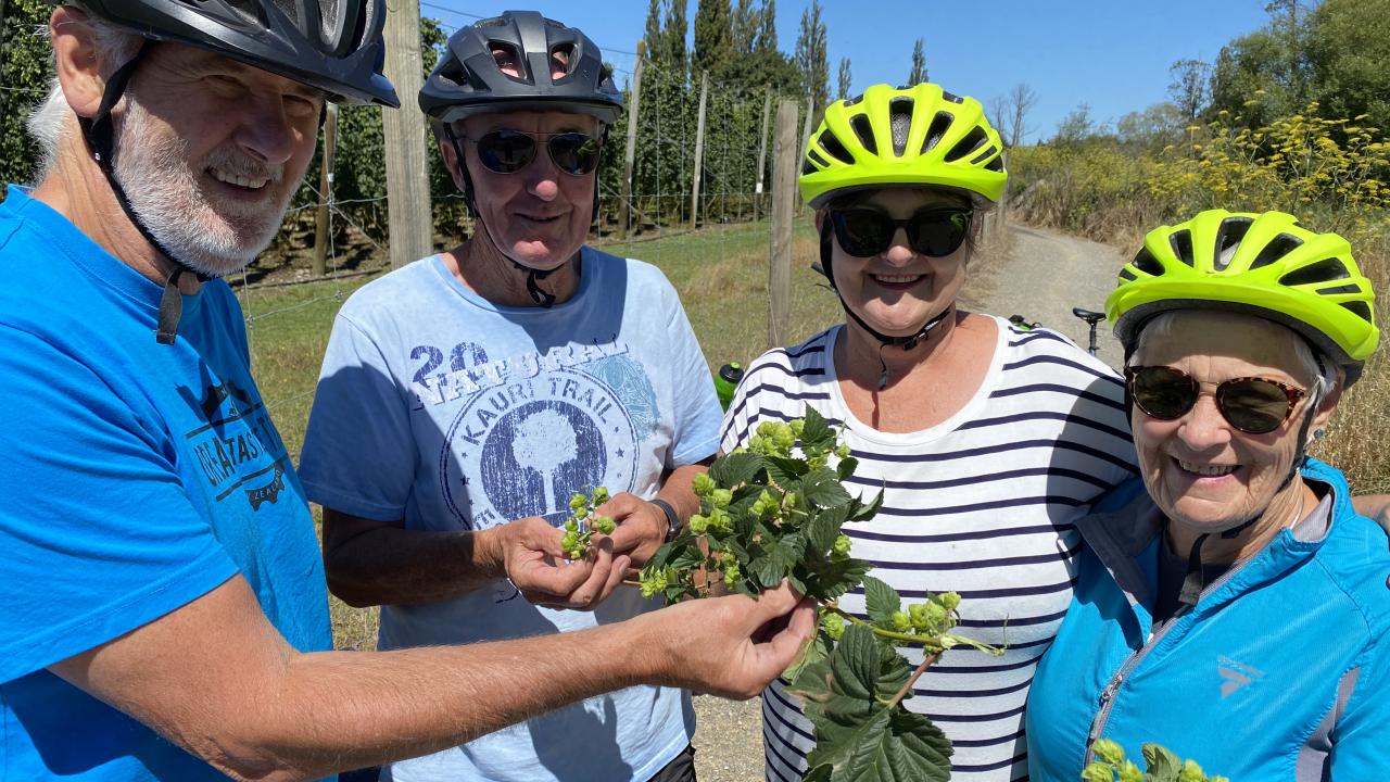 Checking out the Hop's on the trail