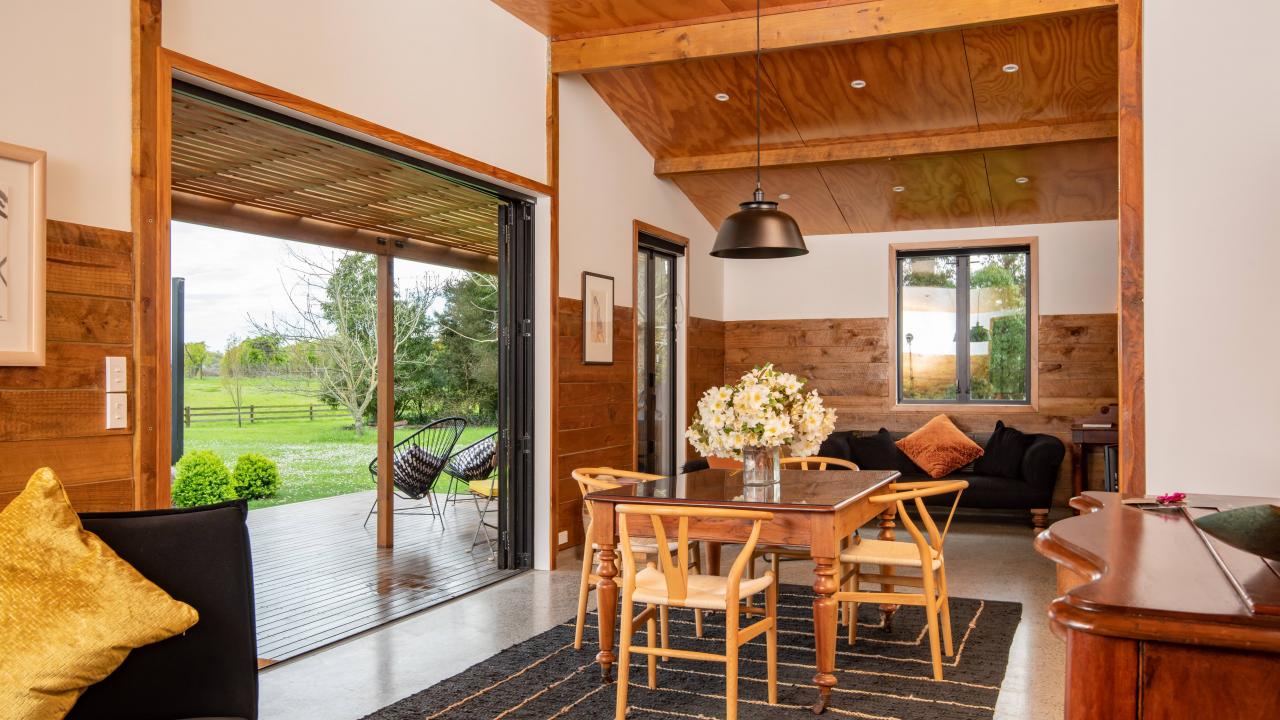 Contemporary and tasteful furnishings with open planning living opening out to a large outside deck.