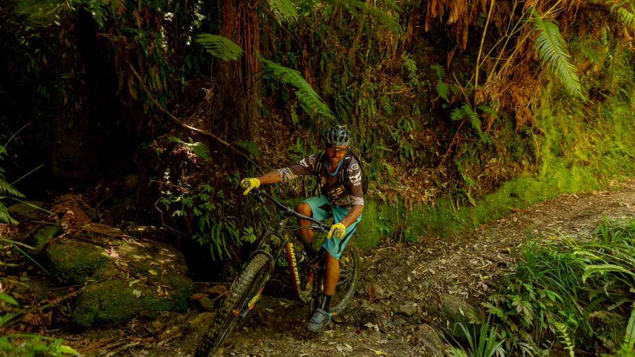 Mountain biking back to Blue Duck Station from the Bridge to Nowhere