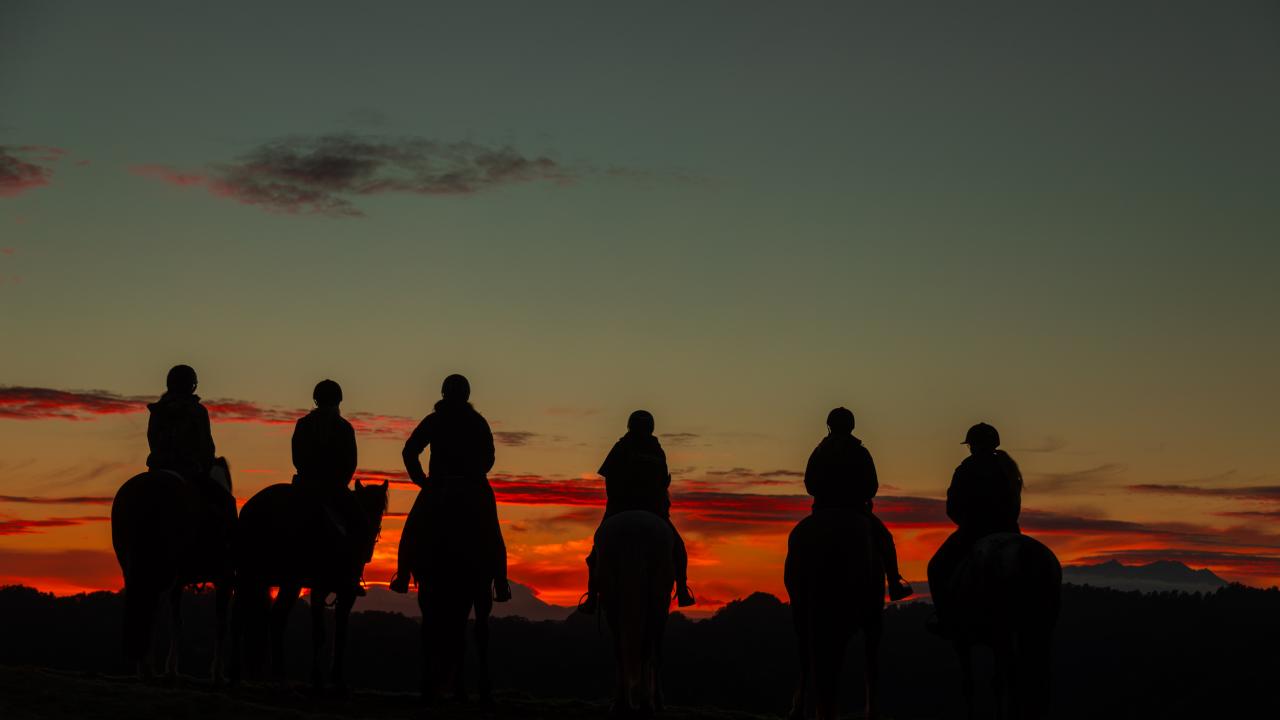 Sunset on our decadent horse trek