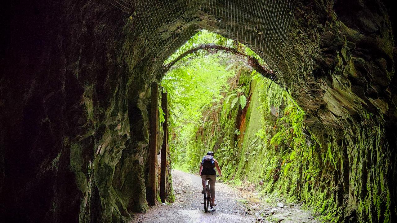 Through the Ongarue Railway Spiral tunnel