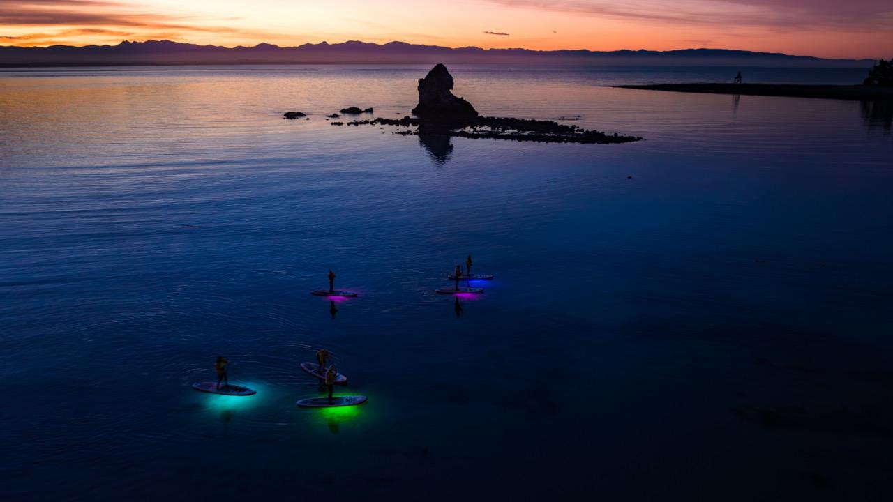 This guided Night Paddle Tour operates with small numbers for an intimate experience with family and friends.
