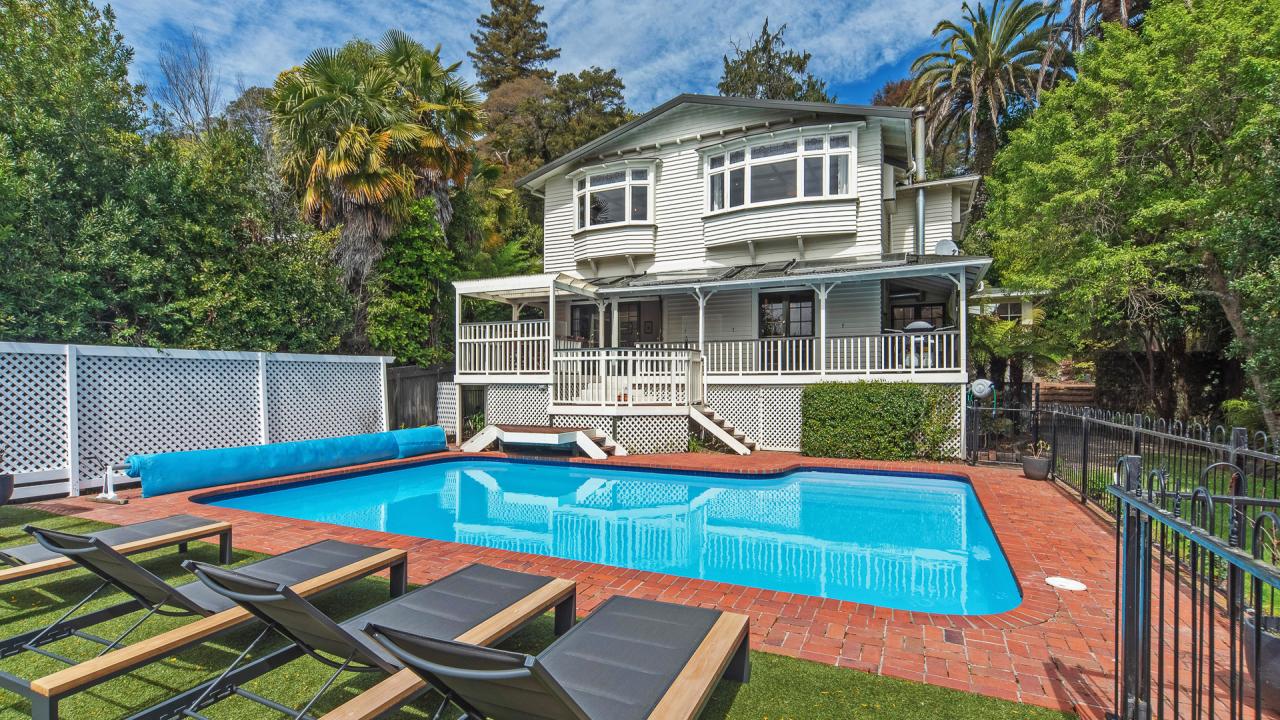 View of the swimming pool and the house