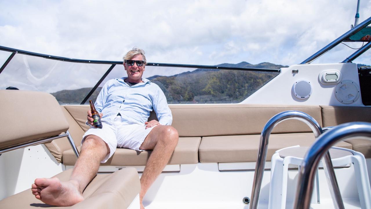 Relax on the fly deck before dinner.