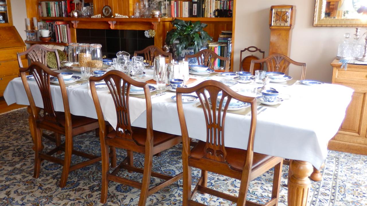 Enjoy breakfast in a variety of places - including our dining room. Breakfast always included in our pricing. 