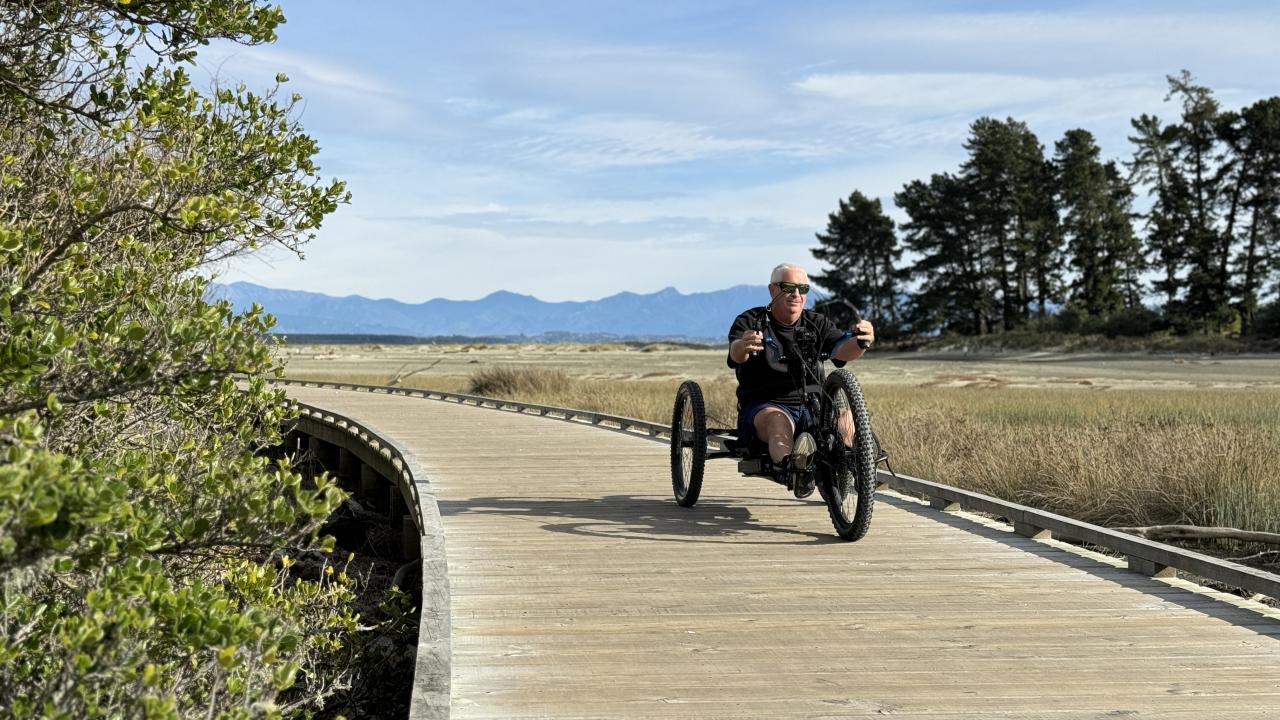 Hand paddle cycle available for hire on-site from our website