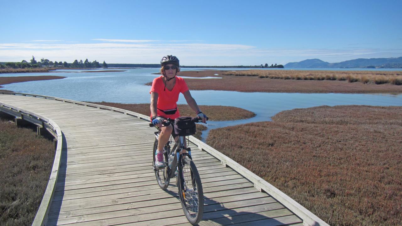 Riding the Boardwalk Waimea Estuary