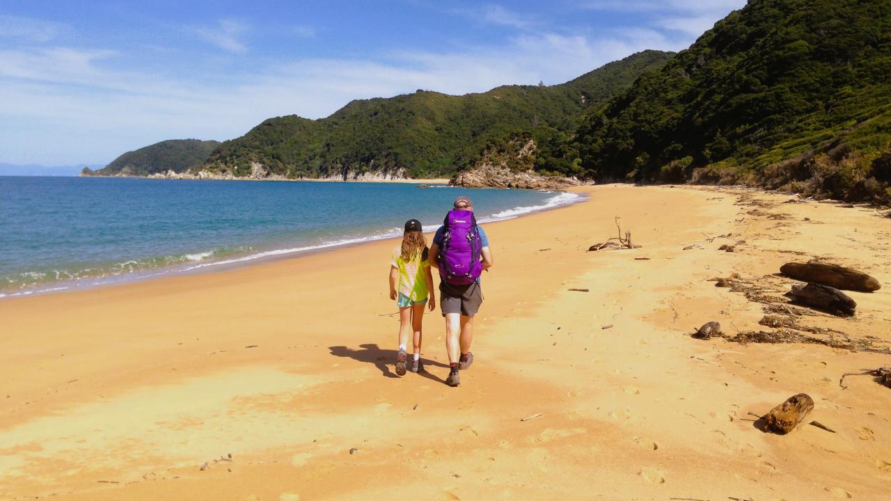 Walking on an Abel Tasman Beach