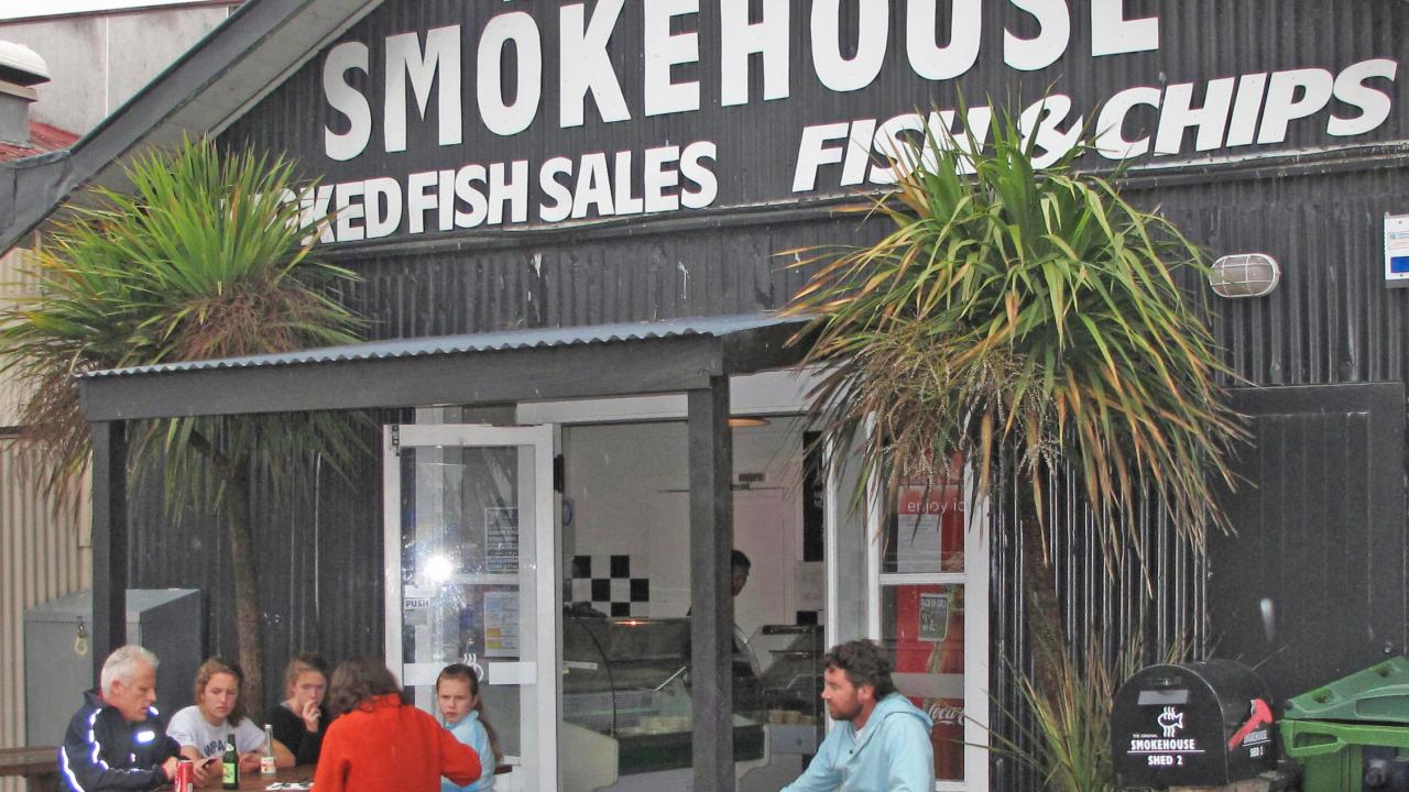 Great fish and chips on the wharf at Mapua Smokehouse