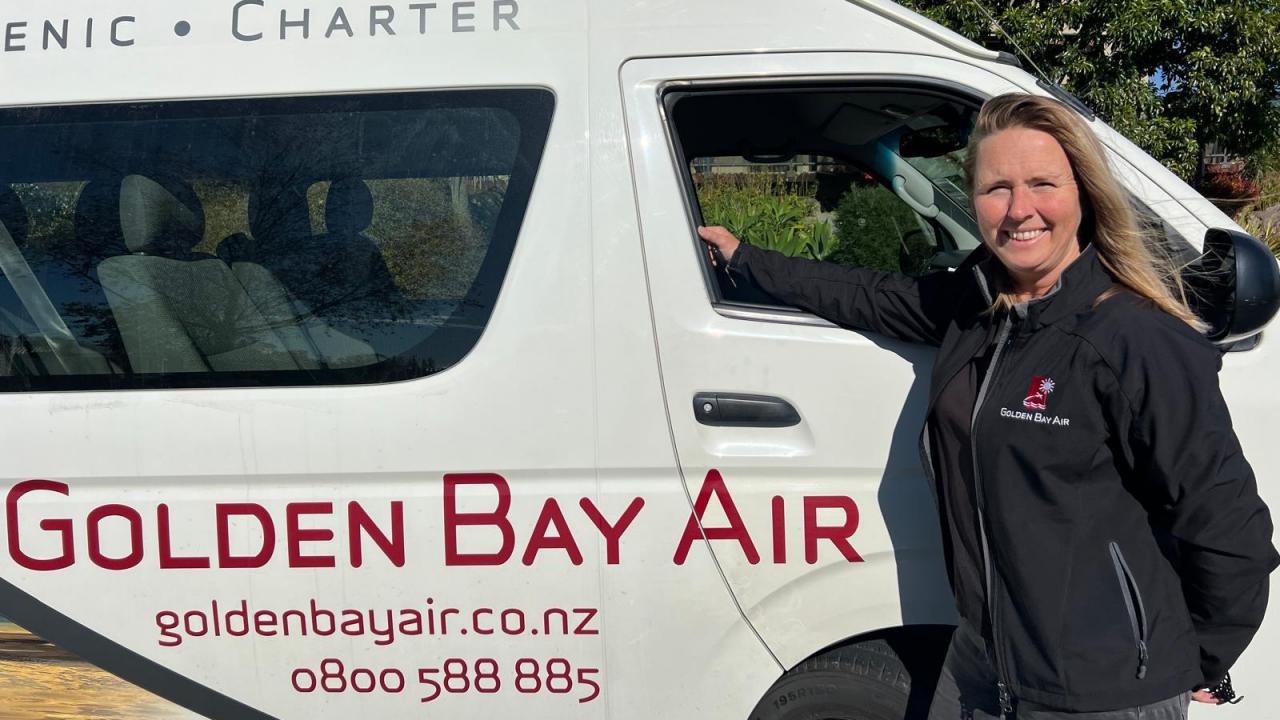 Anne our Golden Bay Air shuttle driver