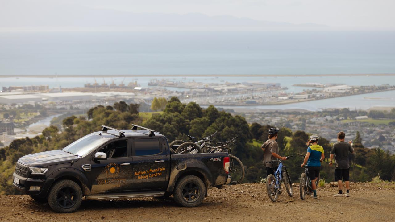 Gravity Nelson's mountain bike shuttle vehicles provide you unparalleled access to the top of over 400kms of single-track.