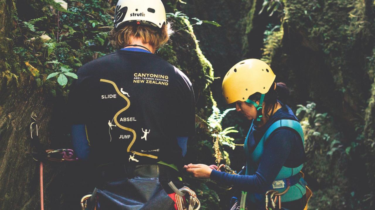 Learning to abseil with our awesome guides 