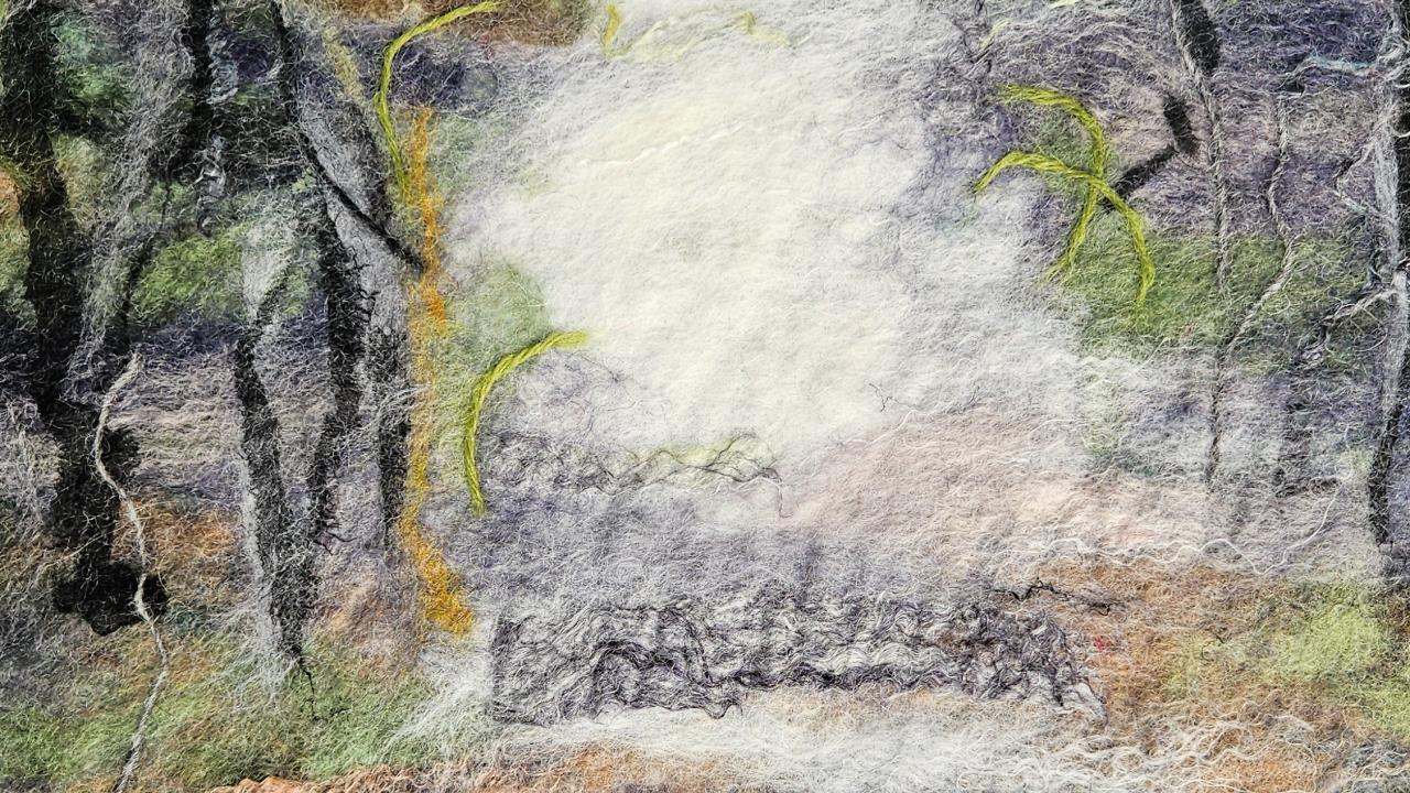 A students handmade felted work, created at their Contemporary Feltmaking Workshop.