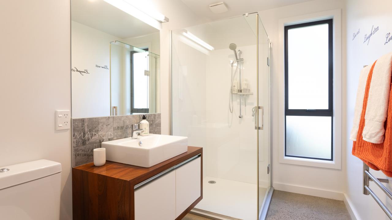 Orange Apartment Bathroom