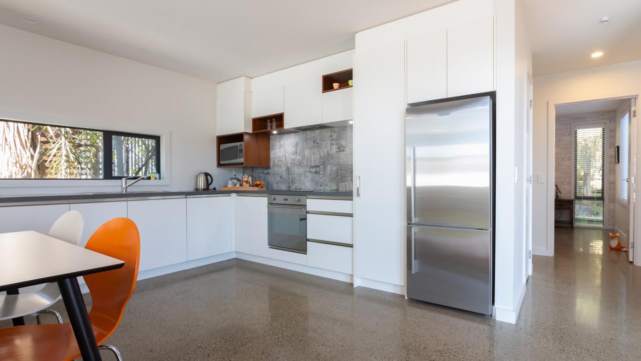 Orange Apartment Kitchen