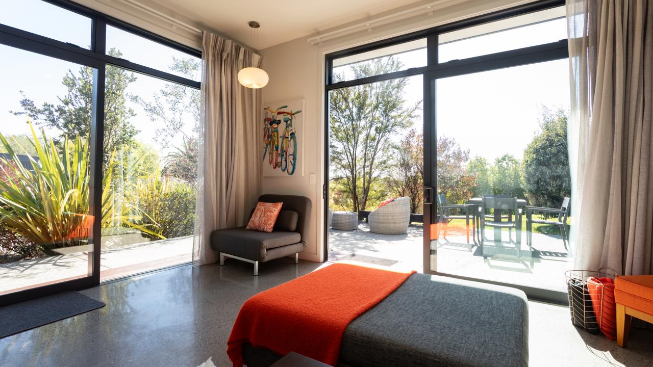Orange Apartment Living Room