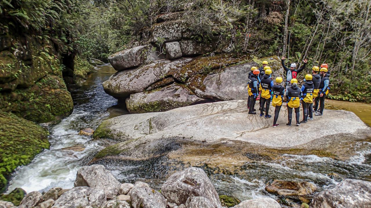 Safety briefing to start the canyon