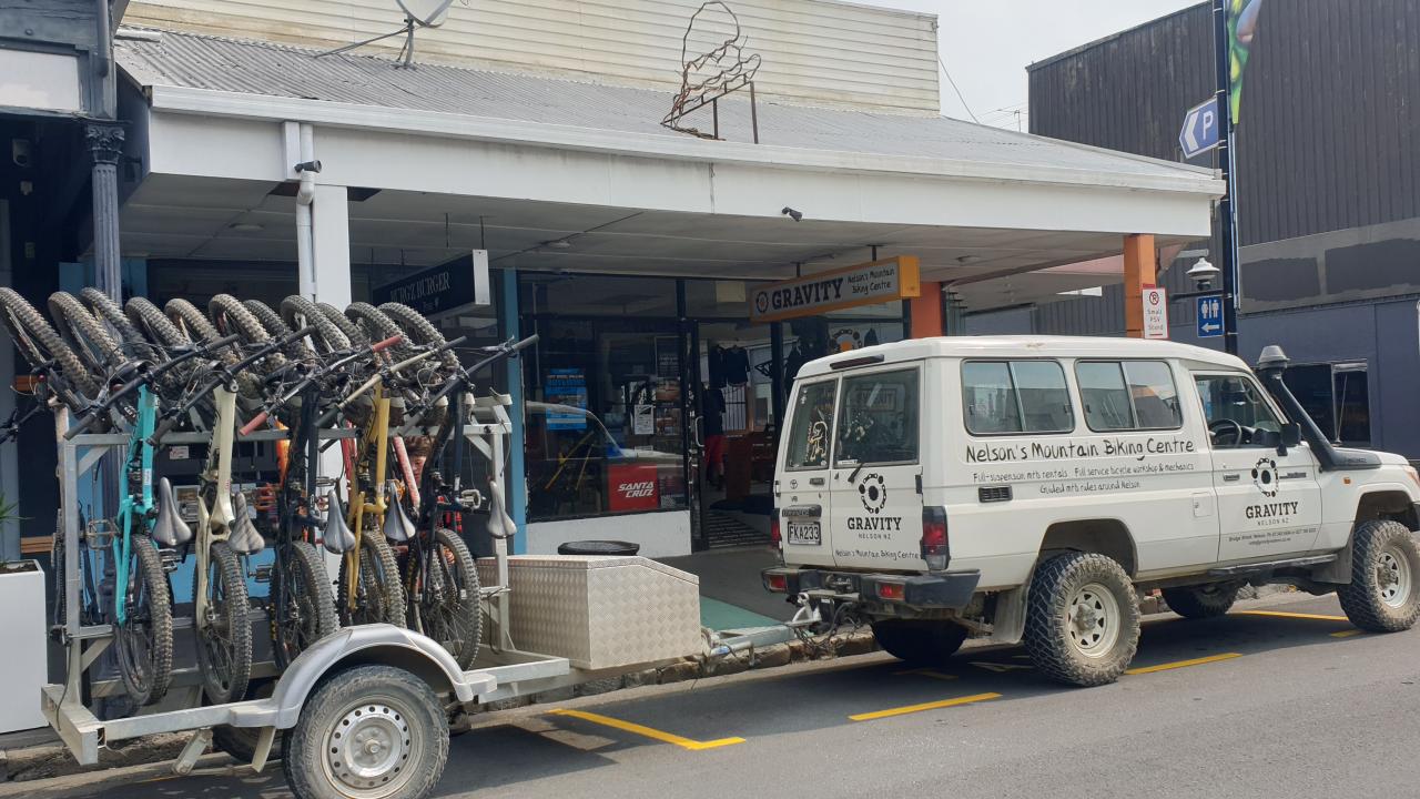 Gravity's awesome mountain bike shuttle vehicles can take your family and friends to the top of Nelson's amazing trails.