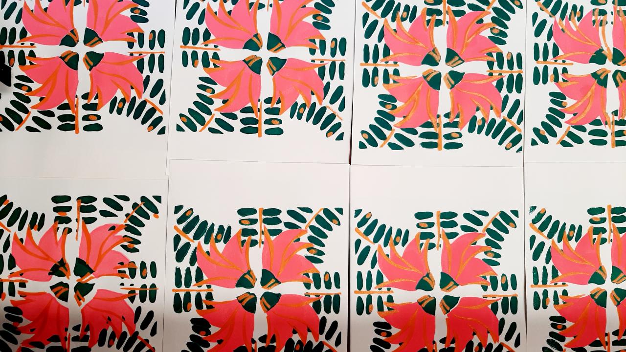 Screen Printing design undertaken at one of the workshops.