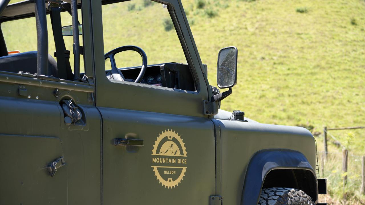 MTB Nelson's Land Rover Shuttle vehicle 