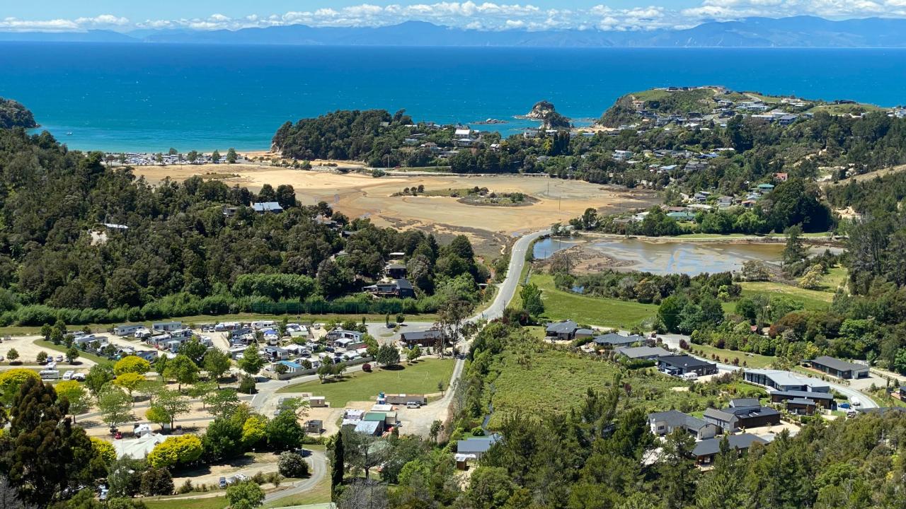 View over Bethany Park to Kaiteriteri Beach