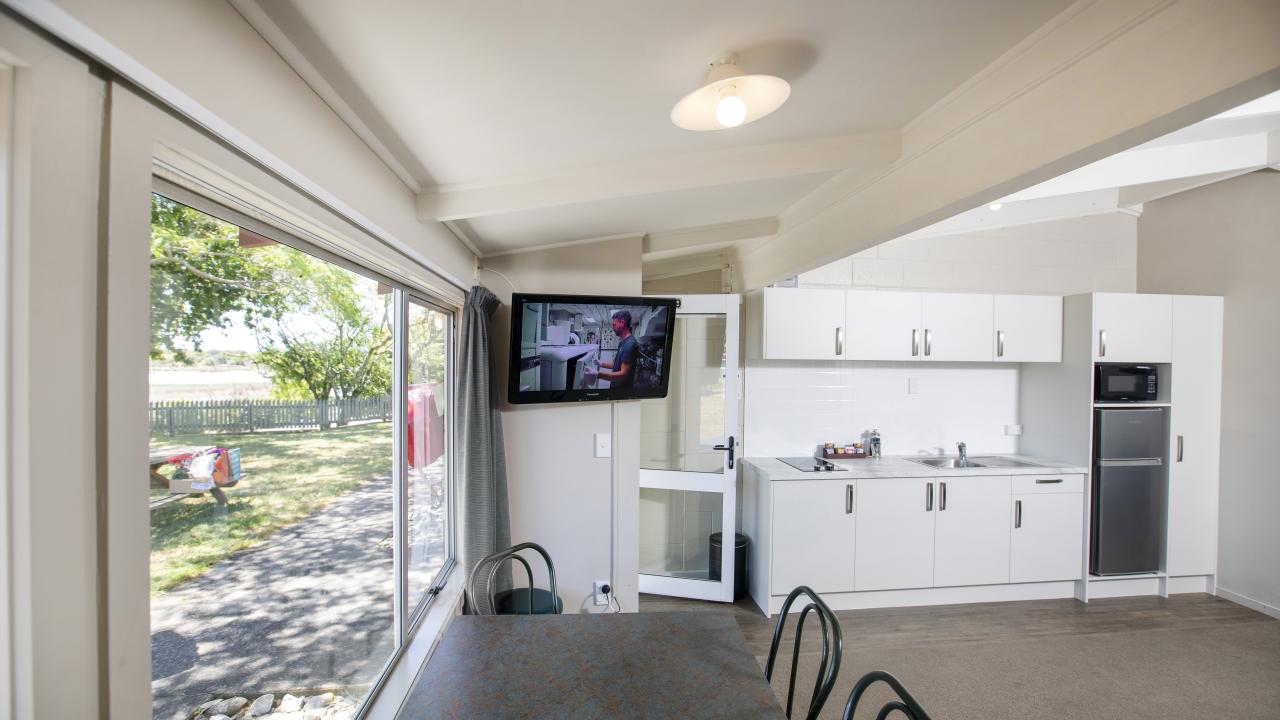 Studio kitchen and dining area