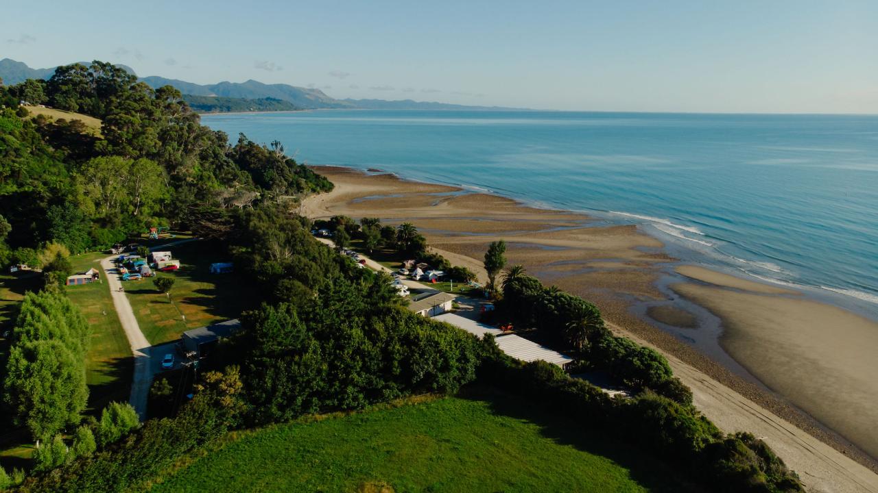 Aerial shot of whole Park and Beach