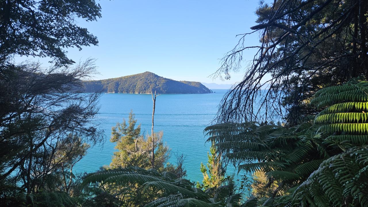 Looking across at Adele Island while walking to Anchorage