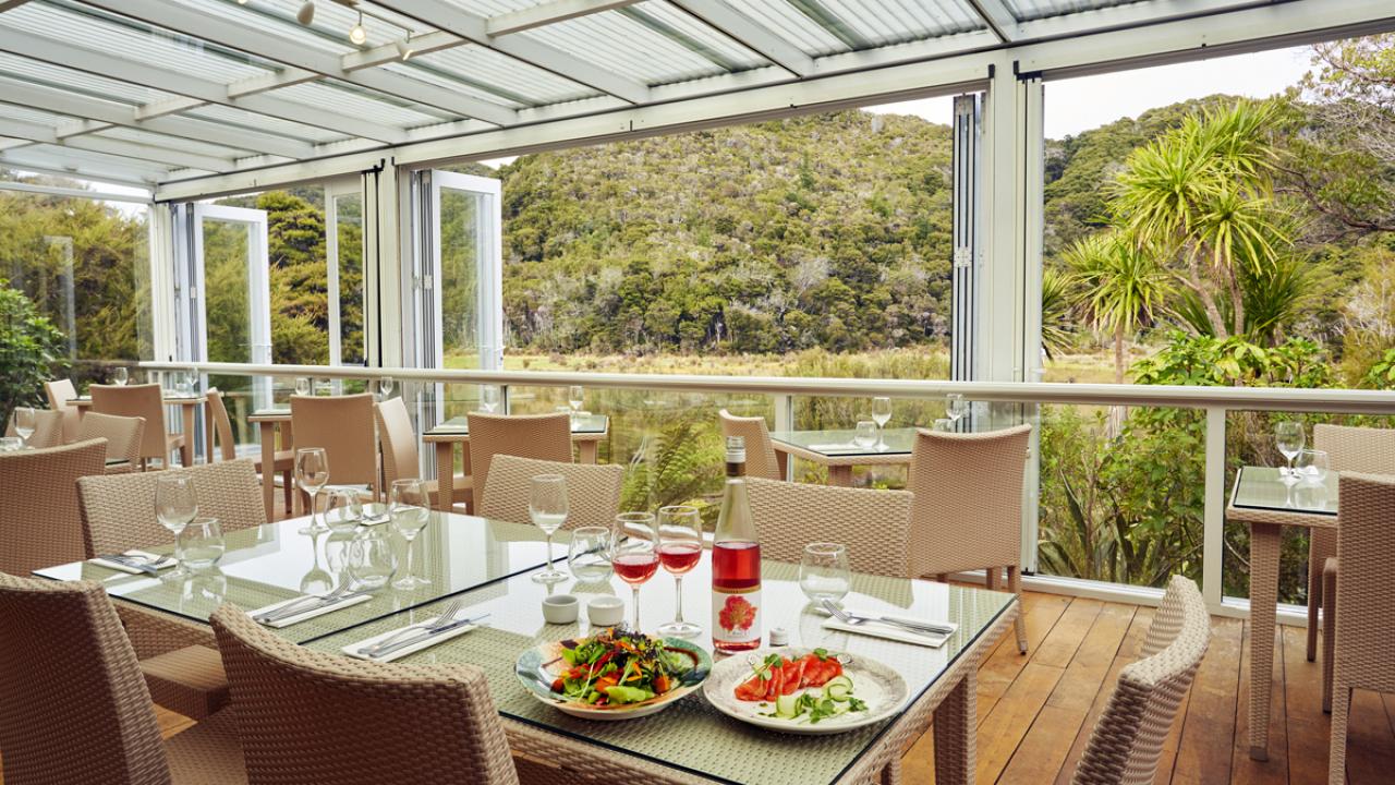 Dining at Awaroa Lodge