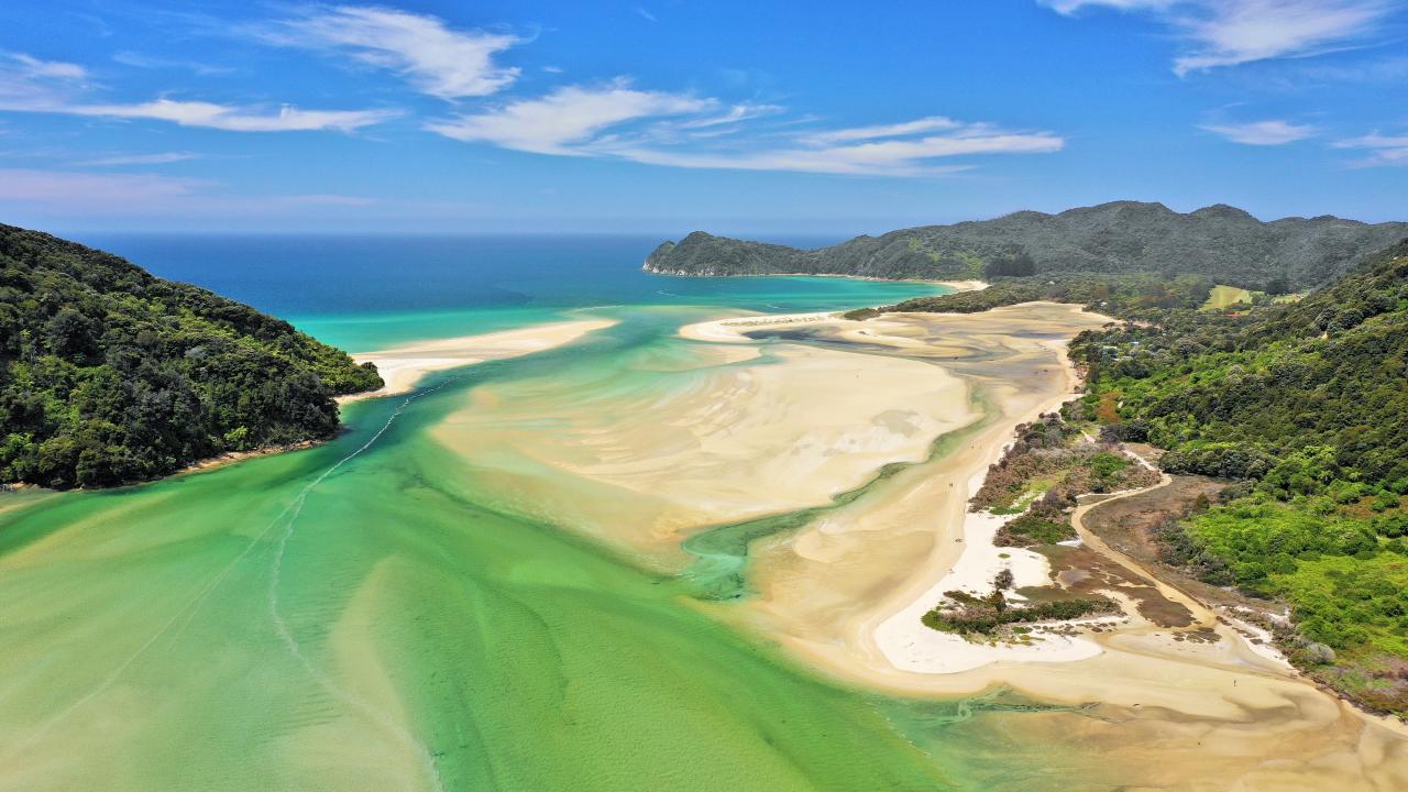 Looking over Awaroa, Abel Tasman National Park