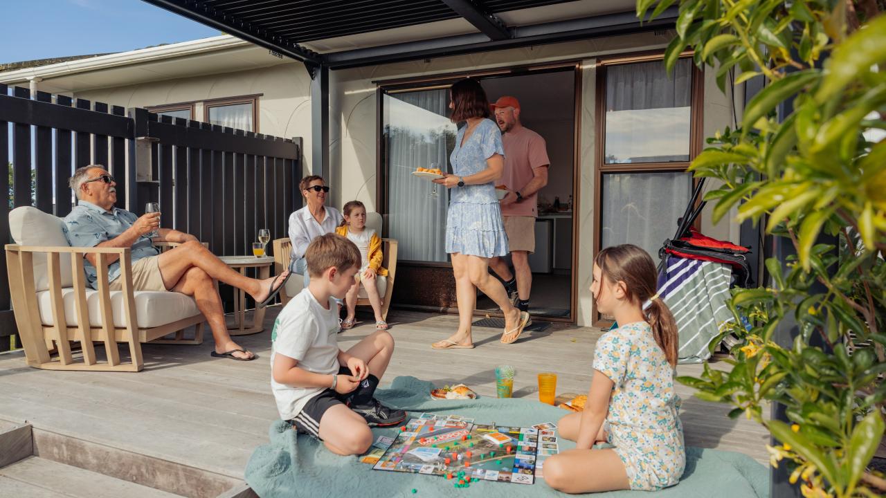 Family unwinding at one of the Classic Motels