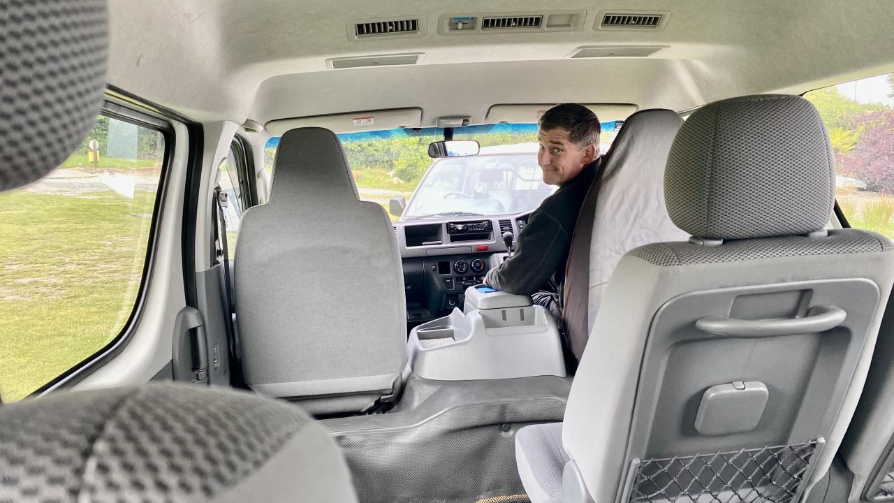 Hop aboard, belt up and find Merv's friendly smile.