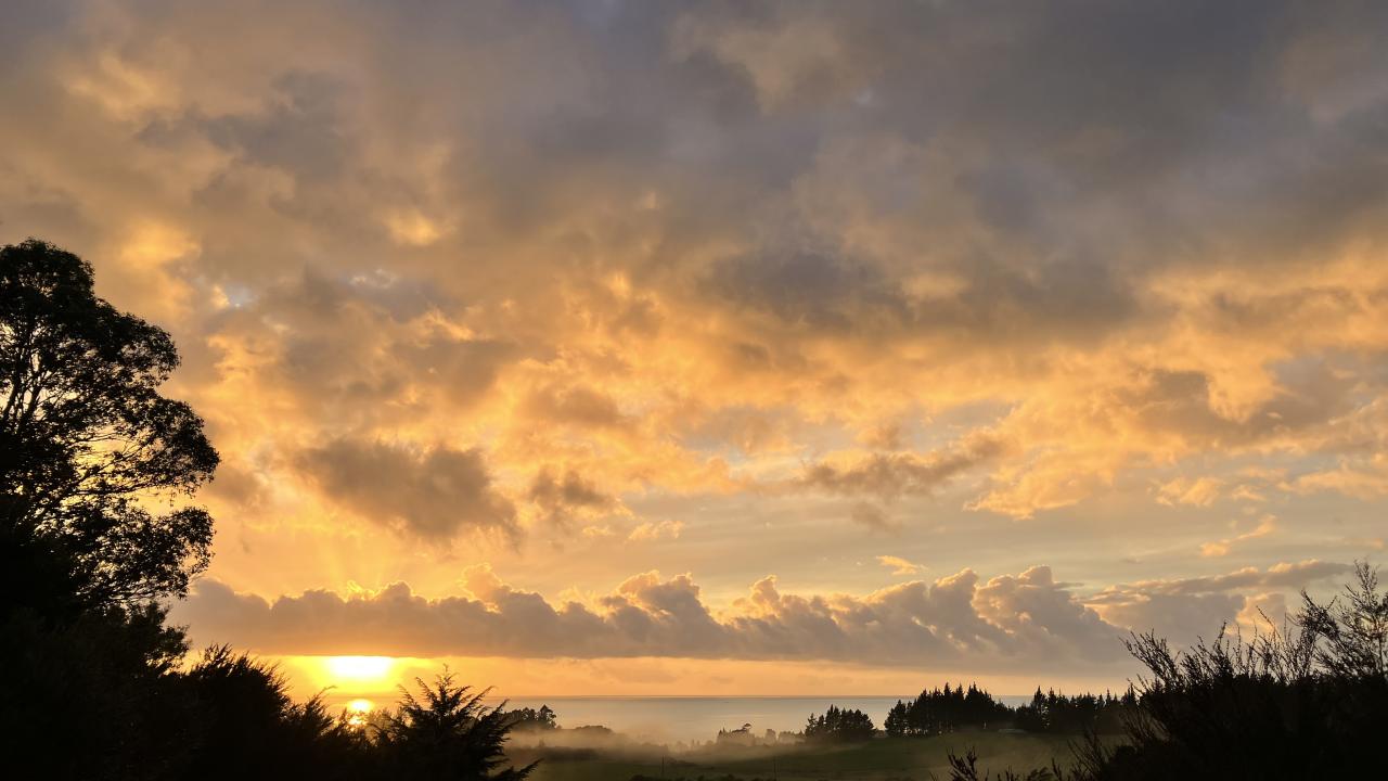 Ocean sunrise view from the deck