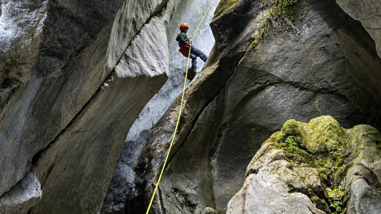 Abseiling in a unique place