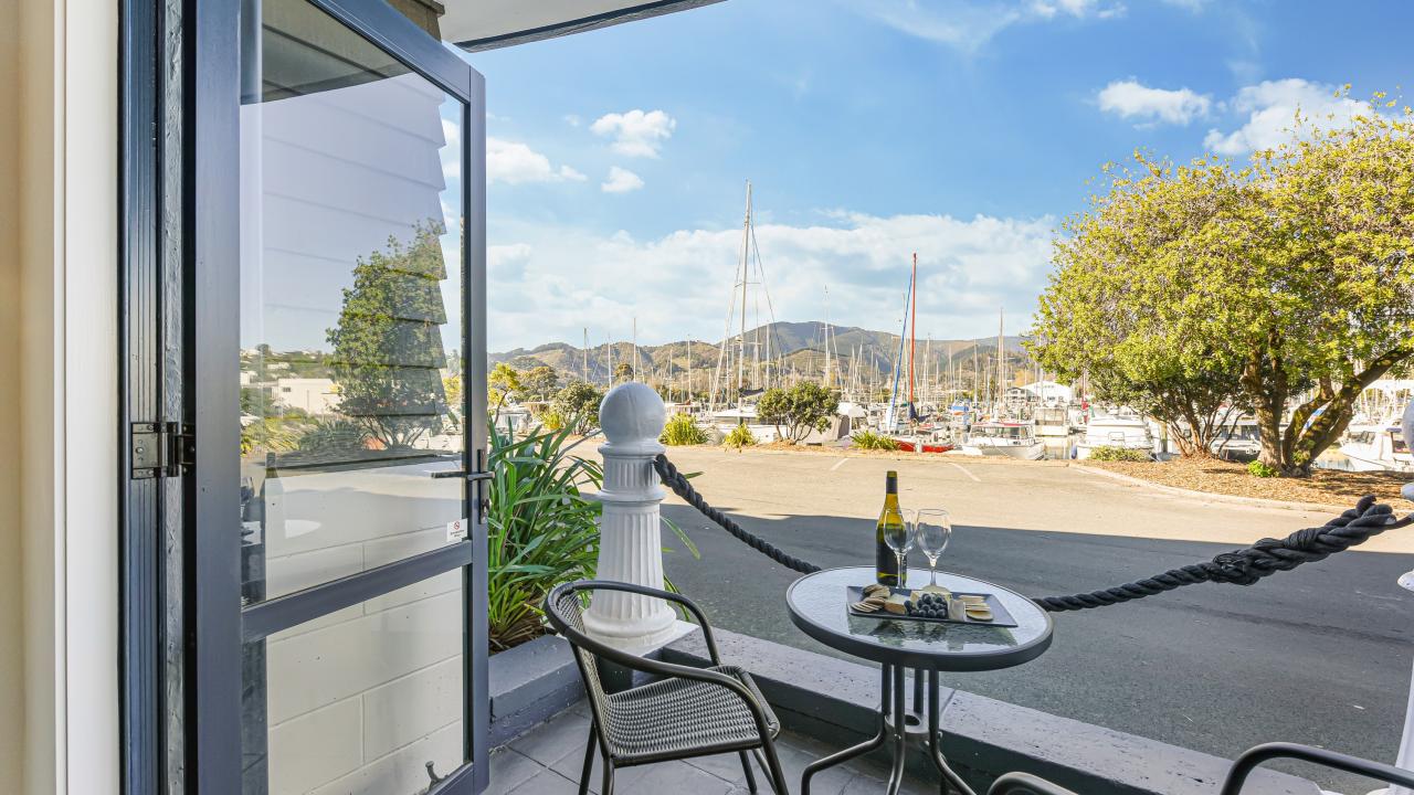 Marina Front Apartment patio view
