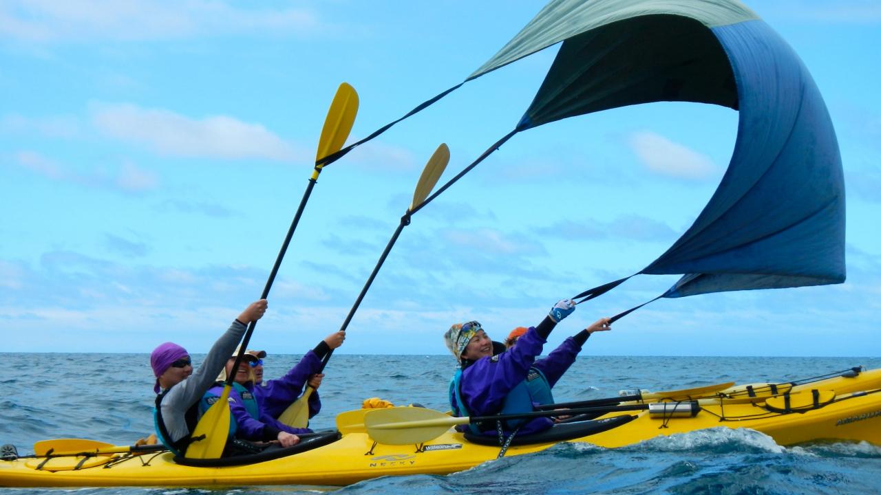 Try kayak sailing.