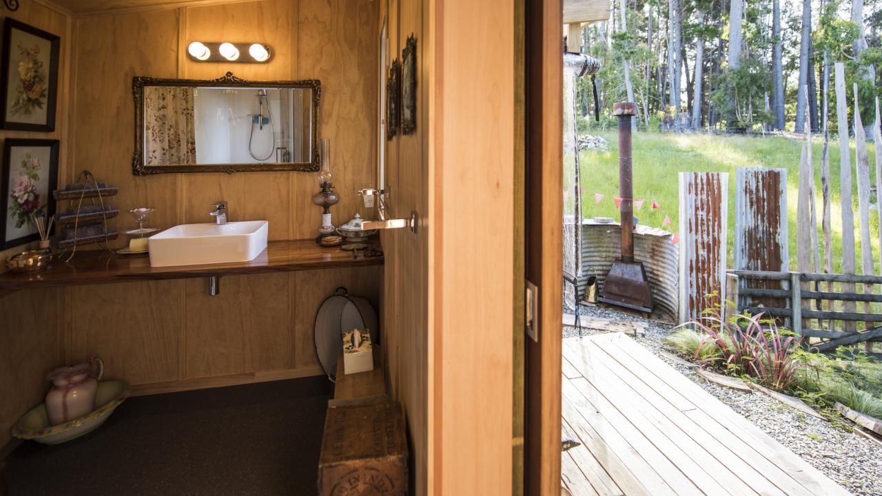 Luxury bathroom with 2 person shower.