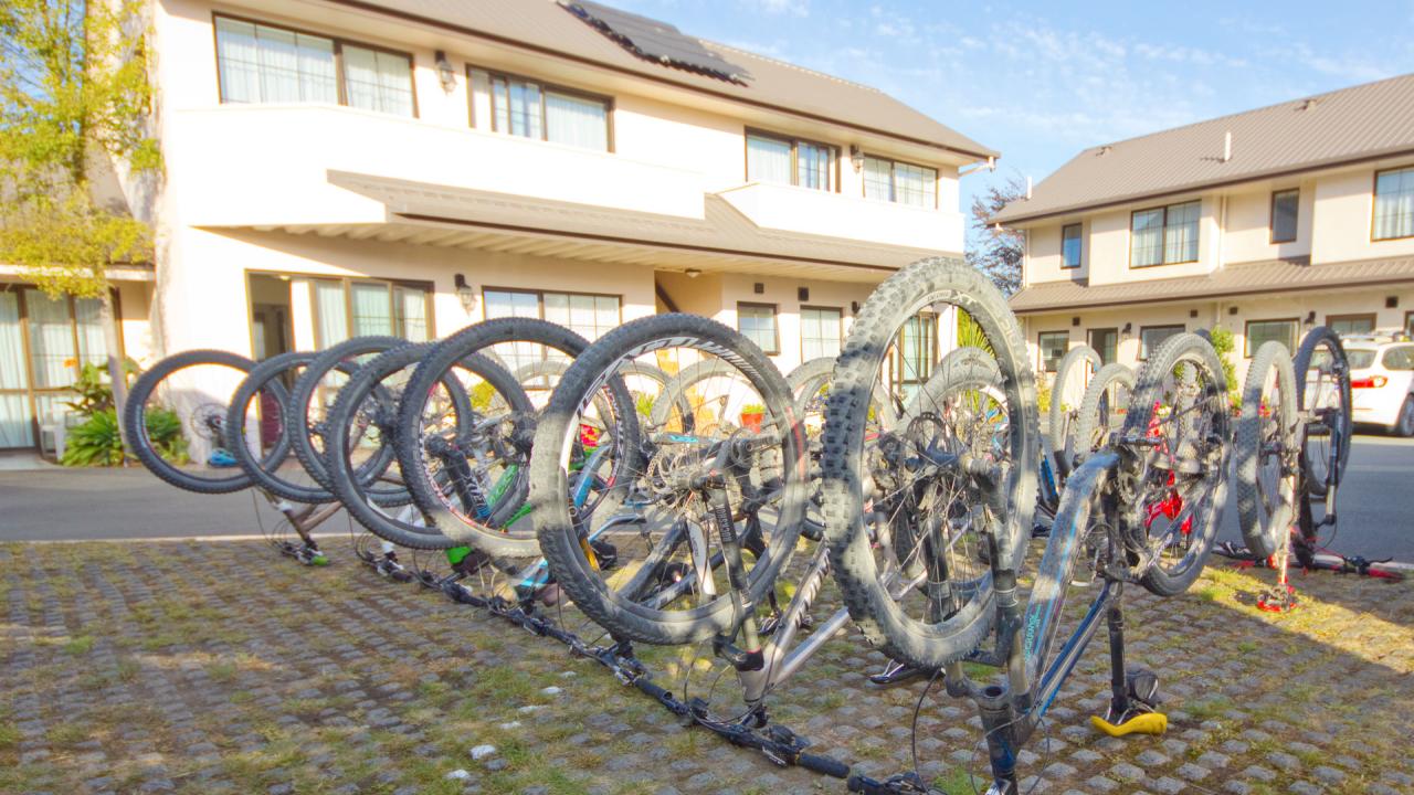 We have secure storage for bikes and space to prepare them before a ride.