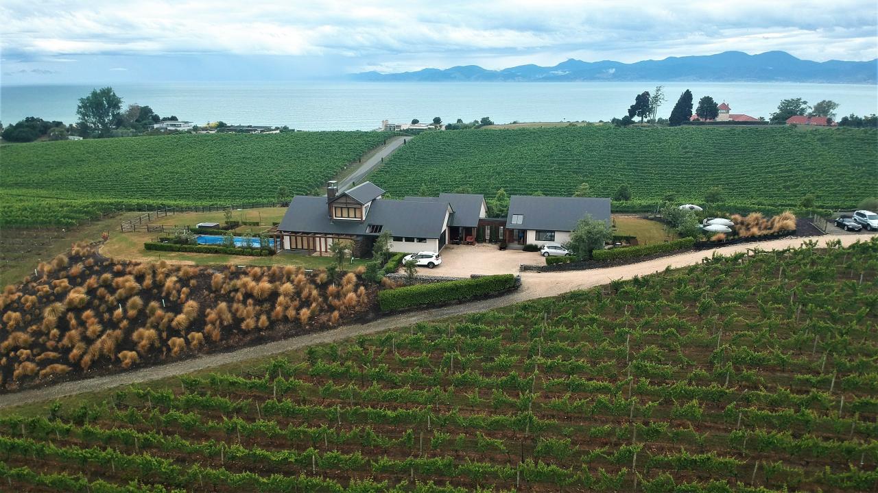 An aerial view of the Lodge