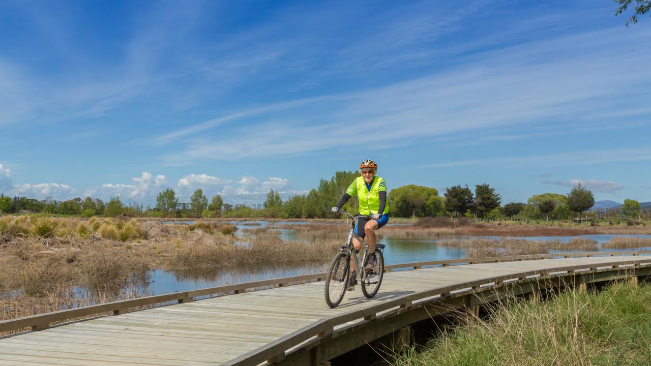 A boardwalk section on The Great Taste Trail