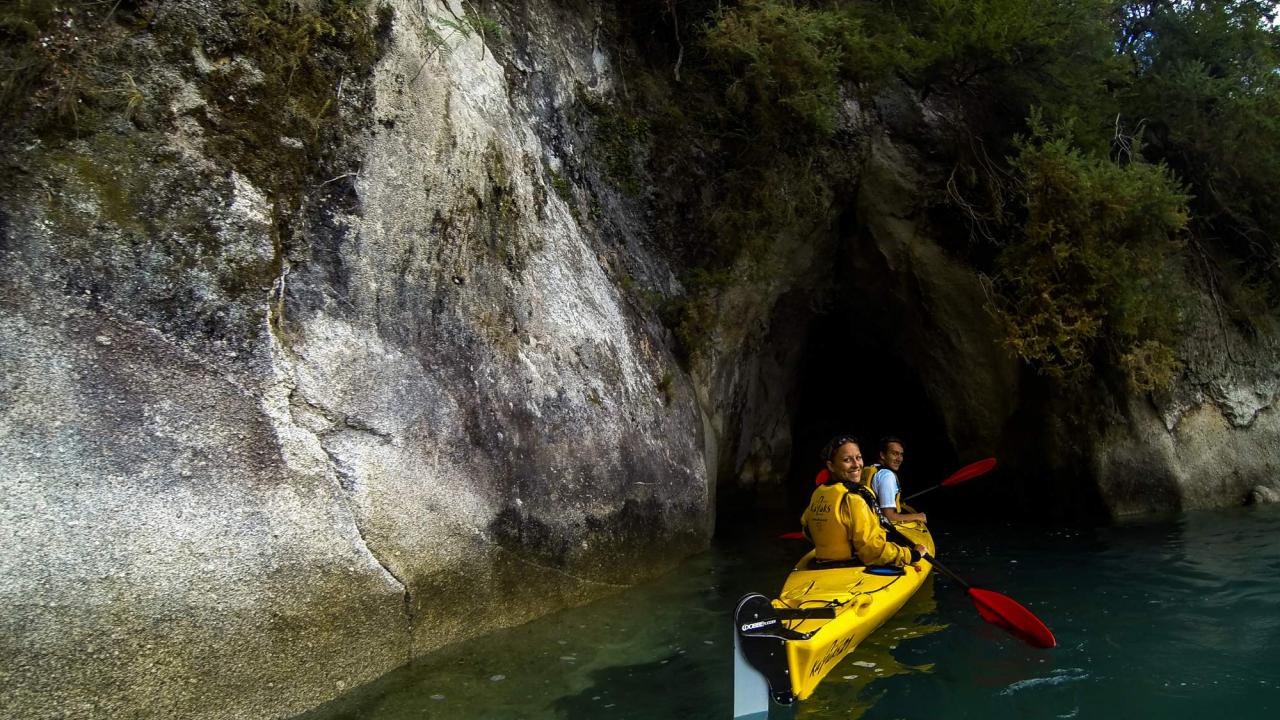 Exploring caves in the Abel Tasman