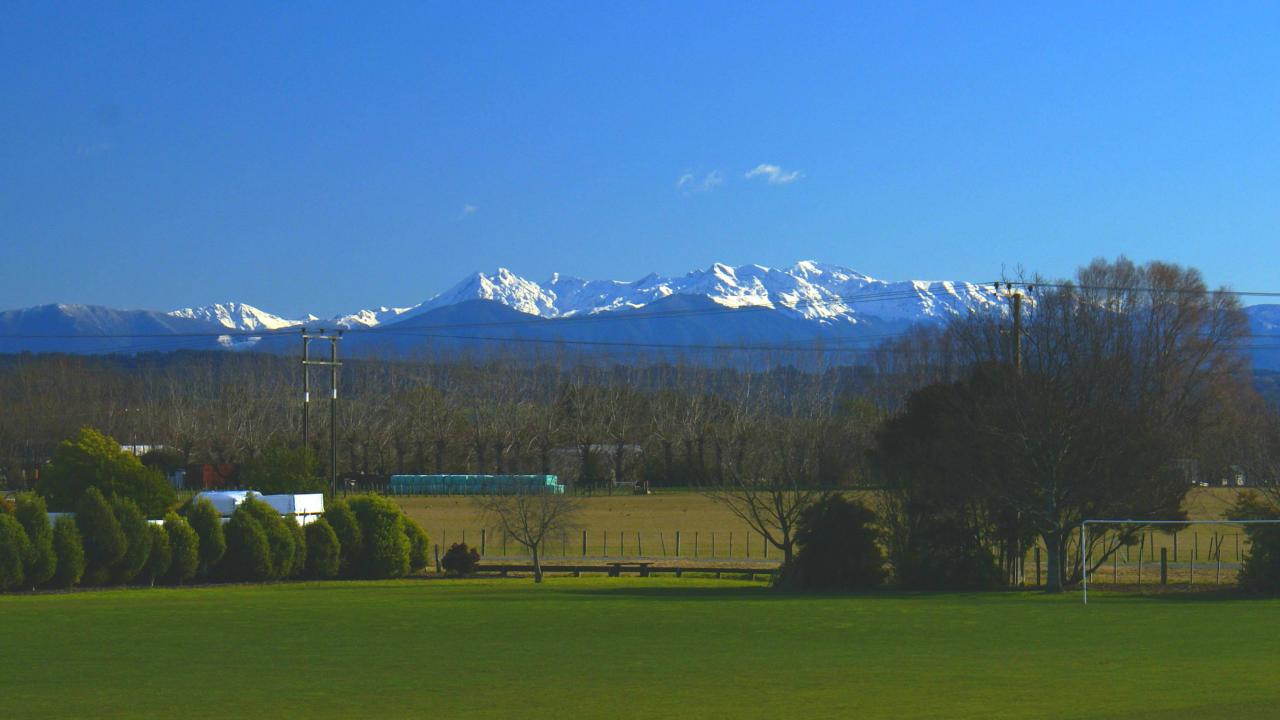 Views over the park to the distant ranges